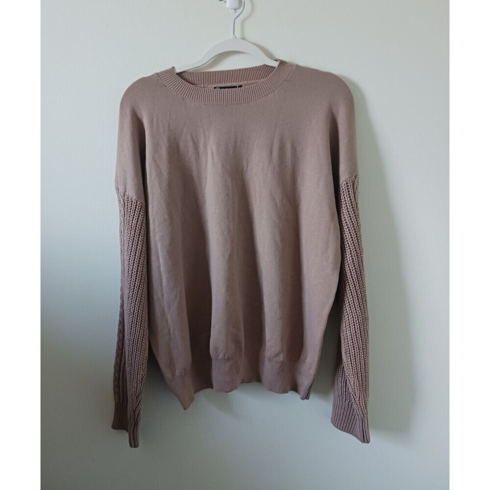 Bequemer Laden Women's Long Sleeve Crew Neck Pink Sweater Size M